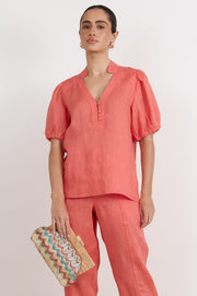 Jesse Woven Timber Frame Clutch (Multi)