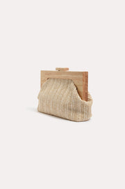 Jesse Woven Timber Frame Clutch (Natural Multi)