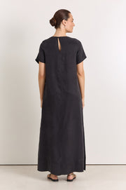 Vallery Cupro Maxi Dress (Black)