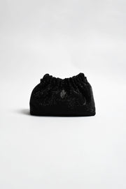 Elena Gathered Diamante Mini Bag (Black)