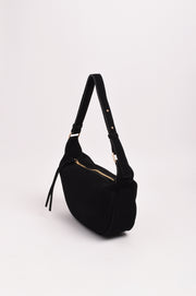 Noah Mini Faux Suede Handbag (Black)
