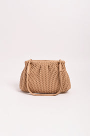 Mina Textured Gathered Handbag (Camel)