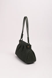 Mina Textured Gathered Handbag (Khaki)