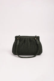 Mina Textured Gathered Handbag (Khaki)