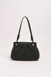 Mina Textured Gathered Handbag (Khaki)