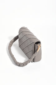 Torie Plait Handle Foldover Handbag (Grey)