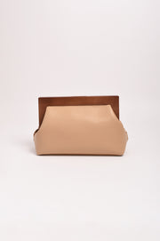 Vivienne Weave Timber Frame Clutch (Camel)