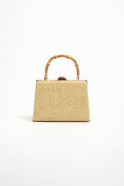 Bamboo Handle Weave Small Bag (Natural)