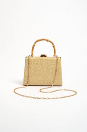 Bamboo Handle Weave Small Bag (Natural)