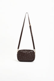 Wide Weave Crossbody Bag (Chocolate)