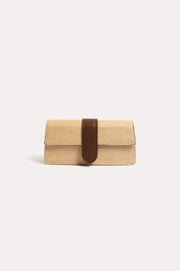 Woven Fold Over Small Bag (Natural)