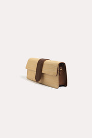 Woven Fold Over Small Bag (Natural)