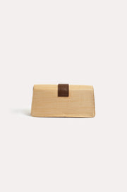 Woven Fold Over Small Bag (Natural)