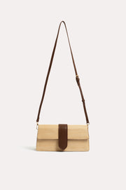 Woven Fold Over Small Bag (Natural)
