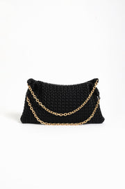 Arrow Weave Shoulder Bag (Black)