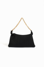 Arrow Weave Shoulder Bag (Black)