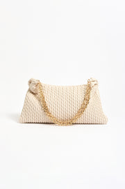 Arrow Weave Shoulder Bag (Stone)