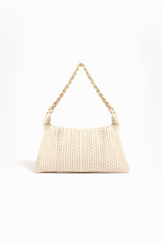 Arrow Weave Shoulder Bag (Stone)