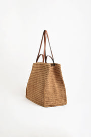 Semi Structured Woven Tote (Camel/Tan)