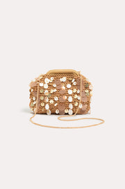 Weave and Shells Mini Bag (Camel/Cream)