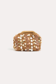 Weave and Shells Mini Bag (Camel/Cream)