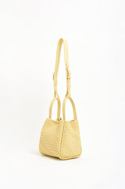 Woven Slouch Bucket Bag (Lemon)