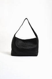 Woven Slouch Tote (Black)