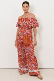 Woven Satin Mini Crossbody Bag (Orange)