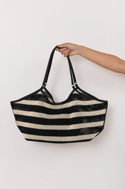 Sporty Weave Tote (Black/Natural)