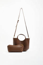 Stitch Curved Small Bag (Chocolate)