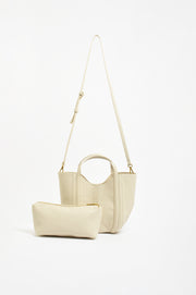 Stitch Curved Small Bag (Cream)