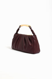 Gold Handle Gathered Mini Bag (Plum)