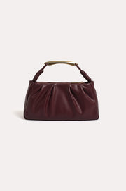 Gold Handle Gathered Mini Bag (Plum)