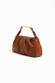 Gold Handle Gathered Mini Bag (Tan)