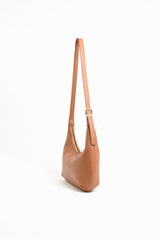 Maggie Woven Moon Cross Body Bag (Tan)