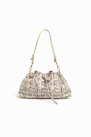 Scout Gathered Snake Handbag (Grey)