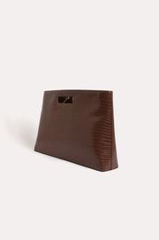 Renee Croc Folio Bag (Chocolate)