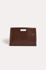 Renee Croc Folio Bag (Chocolate)