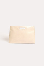 Renee Croc Folio Bag (Nude)