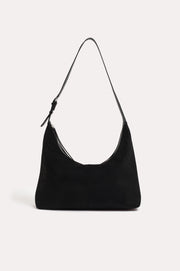 Wren Faux Suede Slouchy Tote (Black)