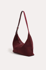 Wren Faux Suede Slouchy Tote (Wine)