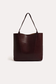 Quinn Simple Panelled Tote (Wine)