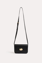 Winston Metal Button Crossbody Bag (Black)