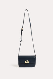 Winston Metal Button Crossbody Bag (Navy)
