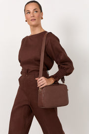 Charli Croc Camera Bag (Chocolate)