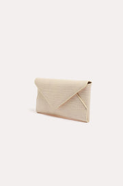 Madeleine Croc Envelope Cross Body Bag (Nude)