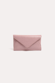 Madeleine Croc Envelope Cross Body Bag (Pink)