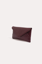 Madeleine Croc Envelope Cross Body Bag (Plum)