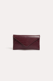 Madeleine Croc Envelope Cross Body Bag (Plum)