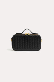 Sawyer Plaited Crossbody Bag (Black)